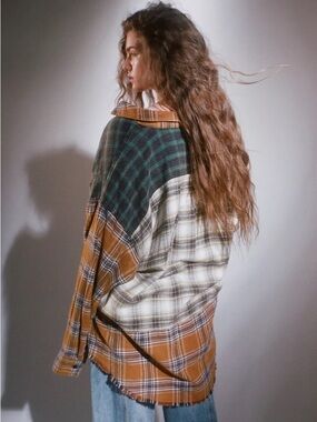 Urban Outfitters BDG Ted Flannel Size Medium Multicolor Patchwork